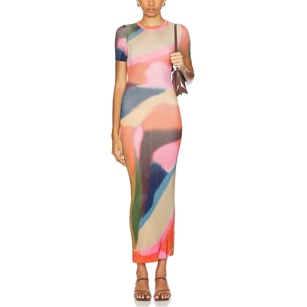 Auteur Ribbed Multicolor Clover Dress Size XS